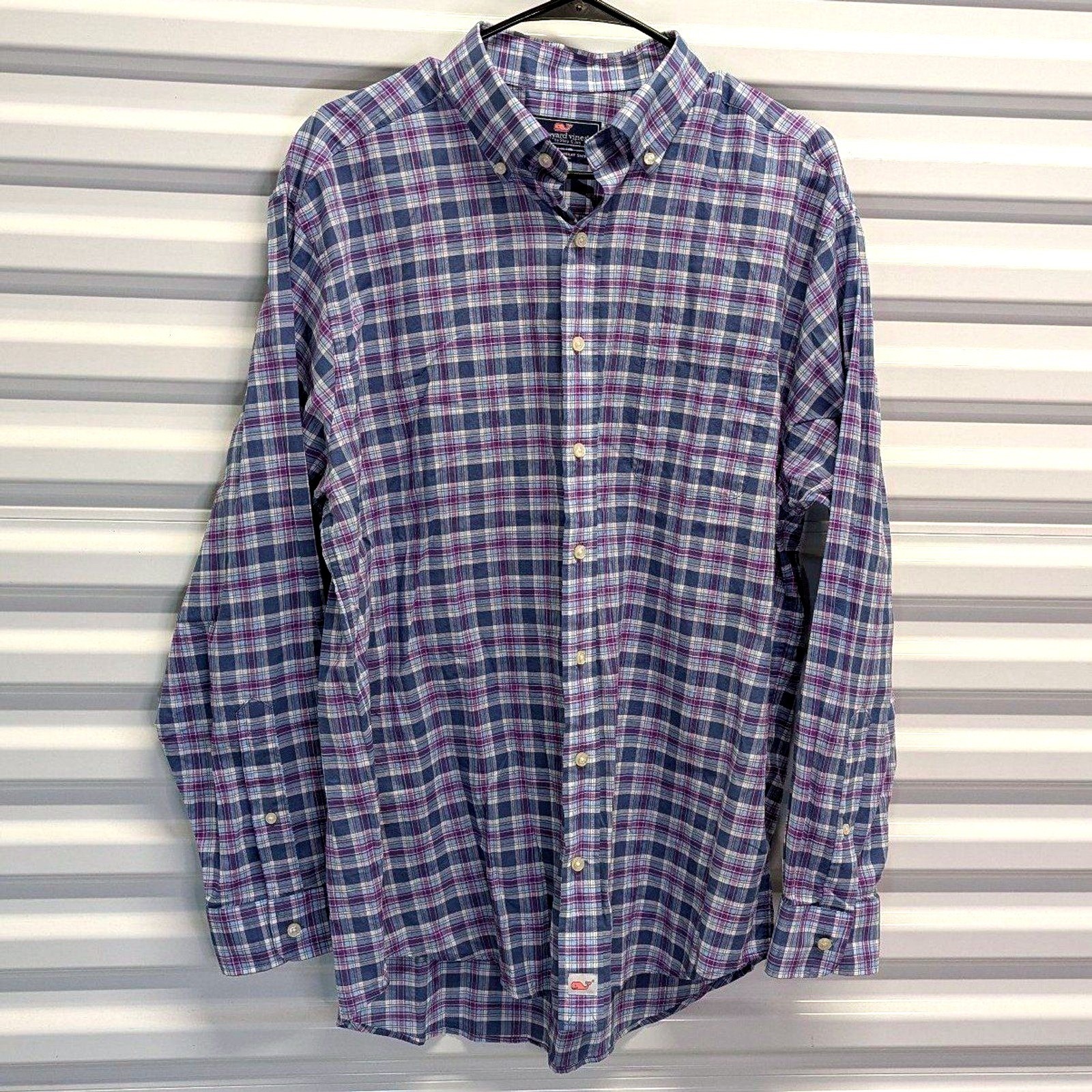 Coastal Preppy Vineyard Vines Murray Shirt Plaid Button Up 100% Cotton Size L